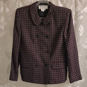 Plaid Double-Breasted Jacket